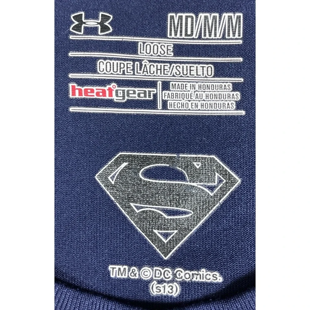 Under‎ Armour Superman Man Of Steel Loose Fit Shirt Men's Size Medium Heat Gear